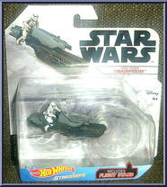 First Order Treadspeeder from Star Wars - Hot Wheels Starships - White Card / Black Letters manufactured by Mattel [Front]