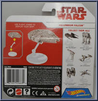 Millennium Falcon from Star Wars - Hot Wheels Starships - White Card / Red Letters manufactured by Mattel [Back]