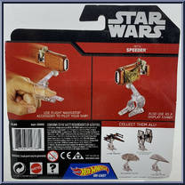 Rey's Speeder from Star Wars - Hot Wheels Starships - Black Card / White Letters manufactured by Mattel [Back]