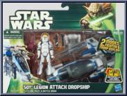 501st Legion Attack Dropship (with Clone Pilot / Battle Droid) from Star Wars - Movie Heroes - Yoda Package - Vehicles manufactured by Hasbro [Front]
