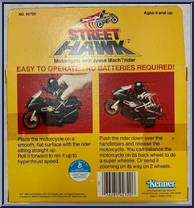 Motorcycle with Jesse Mach Rider from Street Hawk - Basic Series manufactured by Kenner [Back]