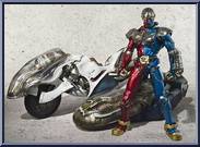 Kikaider & Double Machine from Super Imaginative Chogokin - Figure & Machine manufactured by Bandai [Front]