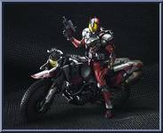 Masked Rider Faiz (Blaster Form) & Auto Vajin from Super Imaginative Chogokin - Figure & Machine manufactured by Bandai [Front]