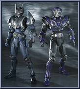 Masked Rider Knight & Ohjya (or Ouja) from Super Imaginative Chogokin - 2-Pack Boxed Set manufactured by Bandai [Front]