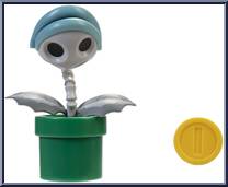 Bone Piranha Plant (with Coin) from Super Mario - Basic Series manufactured by Jakks Pacific [Loose]