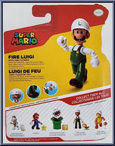 Fire Luigi (with Fire Flower) from Super Mario - Basic Series manufactured by Jakks Pacific [Back]