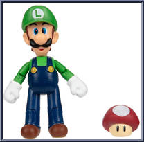 Luigi (with Super Mushroom) from Super Mario - Basic Series manufactured by Jakks Pacific [Loose]