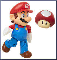 Mario (with Super Mushroom) from Super Mario - Basic Series manufactured by Jakks Pacific [Loose]