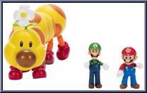 Wiggler, Mario and Luigi from Super Mario - Multipacks - Mini manufactured by Jakks Pacific [Loose]
