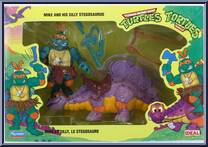 Cave Turtle Mike (with Silly Stegosaurus) from Teenage Mutant Ninja Turtles - Cave Turtles manufactured by Playmates [Front]