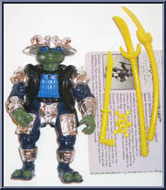 Shogun Leo (Silver Armor with Card) from Teenage Mutant Ninja Turtles - Shogun Turtles manufactured by Playmates [Loose]