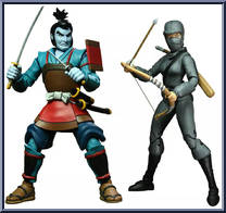 Chakahachi and Lotus from Teenage Mutant Ninja Turtles - Classic Cartoon - Multi-Packs manufactured by Neca [Loose]