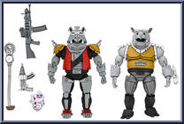 Super Bebop and Mighty Rocksteady from Teenage Mutant Ninja Turtles - Classic Cartoon - Multi-Packs manufactured by Neca [Loose]