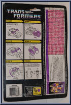Ruckus from Transformers - Generation 1 - Series 5 manufactured by Hasbro [Back]
