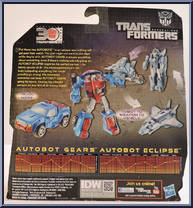Gears (Autobot) & Eclipse (Autobot) from Transformers - Generations - Thrilling 30 - Legends Class manufactured by Hasbro [Back]