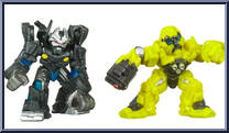 Autobot Ratchet vs Barricade from Transformers - Revenge of the Fallen - Robot Heroes manufactured by Hasbro [Loose]