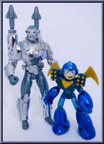 War Machine vs. Mega Man from Video Game Super Stars Presents - Marvel vs Capcom manufactured by Toy Biz [Loose]