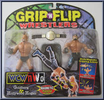 Goldberg & Hollywood Hogan from WCW - Grip 'N Flip manufactured by Toy Biz [Front]