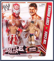 Sin Cara vs. Cody Rhodes from WWE Battle Packs - Series 23 manufactured by Mattel [Front]