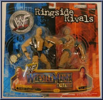 Steve Austin vs Rock from WWF Titan Tron Live - Ringside Rivals - Series 1 manufactured by Jakks Pacific [Front]