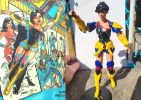 Donna Troy / Troia (George Perez design) (DC Multiverse) Custom Action Figure [Troia side by side with comic costume]