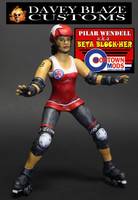 Pilar a.K.a. "Beta Block-Her"- Mobtown Mods - Charm City Roller Girls (Original) Custom Action Figure