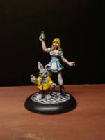 Alice and the White Rabbit (Alice In Wonderland) Custom Miniature / Figurine